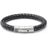 Lucleon Collins | 8 mm Bruine Geweven Leren Armband