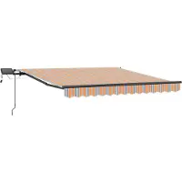 vidaXL Uitschuifbare luifel Meerkleurig 350 x 250 cm Stof en Aluminium