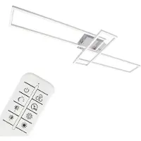 Briloner LED-plafondlamp 3154-018, dimbaar, chroom / zilver, Woon-/ Eetkamer, metaal, Modern, LED plafondlamp