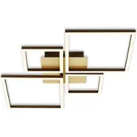Briloner LED-plafondlamp, in verschillende stappen dimbaar, kantelbaar, warmwit licht, geheugenfunctie, goudkleurig, 75 x 47 x 7,3 cm