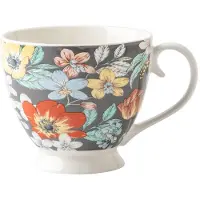 Altomdesign Folk Flowers Jumbo Kopje 350ml op voet - Porselein NBC