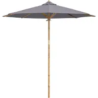 vidaXL Tuinparasol Ø 240 x 260 cm Bamboe Rond Donkergrijs