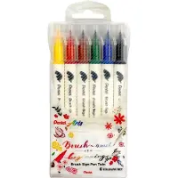 Pentel Brush Sign Pen Twin 6 Stuk