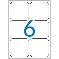 APLI Witte etiketten ft 99,1 x 93,1 mm (b x h), 600 stuks, 6 per blad (2421)