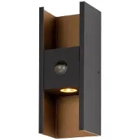SLV Wandspot Flatt Zwart Met Sensor