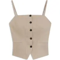 HUGO Slim-fit top in giletstijl met glinsterende krijtstrepen Maat 36