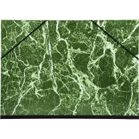 Exacompta Tekenmap gemarmerd vernist papier met elastieken 32x45 - A3 - Groen - 632E