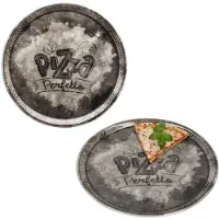MamboCat 2-delige set pizzavazen PERFETTO Zwart Ø31,5cm van porselein - 164195