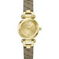 GUESS Analoog horloge 'GINGER' bruin / goudgeel
