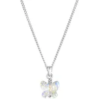 Elli - Halsketting - Kinderen Vlinder Hanger Sprankelend Speels met Kristal in 925 Sterling Zilver - Meisjes
