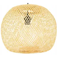 Ledigo Zwarte Bamboe Hanglamp Boho 40cm - Natuurlijk en Stijlvol