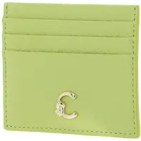 Coccinelle Leren kaarthouder C-Me Document Holder Grained Leather Green Glow Lichtgroen