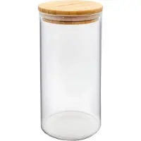 Nerthus FIH 782 glazen voorraadpot met bamboedeksel, 1100 ml