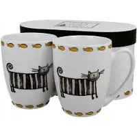 Duo 2x Mokken Classic Cats Porselein 380 ml