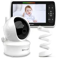 Gadgetplace Babyfoon met Camera en 5 inch HD Monitor - Incl. Wiegbevestiging - Nachtzicht & Zoomfunctie - Baby Camera en Monitor