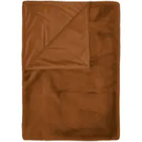 Essenza Plaid Furry Leather Brown-150 x 200 cm