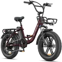 ENGWE L20 Boost Elektrische fiets - Actieradius 120km - Verwijderbare batterij 48V13Ah - Motor 250W - Shimano 7 versnellingen - Met voor schokdemper - Mechanische Schijfremmen - Fatbike -Rood
