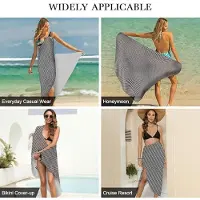 Karma Sarong Spaghetti Band Badmode Wrap, Bikini Wrap Spaghetti Band Strand Badmode Jurk, Vakantie Lange Strand Jurken Handdoek, Dames Sarong Zwem Cover Up, Trendy Lange Badmode Cover Up voor Dames