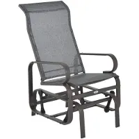 Merax Schommelstoel Voor Tuin En Terras - Relaxstoel Van Metaal - Met Armleuningen - Ademend Sneldrogend Zitvlak - Weerbestendig En Zonbestendig - Draagkracht 160 Kg - 60 X 73 X 105 Cm - Lichtbruin