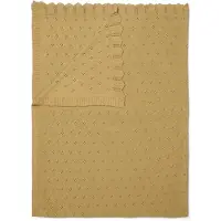Essenza Plaid Knitted Ajour Fern Yellow-130 x 170 cm