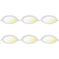 BES LED LED Downlight Inbouwspot Dimbaar 6 Stuks - Brinton Thin - 12W 1120lm 120° Bundelhoek - Aanpasbare Lichtkleur 3000K-4000K-6500K - IP40 - Rond - Wit - Ø170mm Buitenmaat - Ø150mm Zaagmaat
