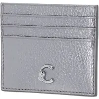 Coccinelle Leren kaarthouder C-Me Document Holder Grained Leather Steel zilverkleurig