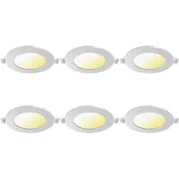 BES LED LED Downlight Inbouwspot 6 Stuks - Brinton Thin - 3W 220lm 120° Bundelhoek - Aanpasbare Lichtkleur 3000K-4000K-6500K - IP40 - Rond - Wit - Ø85mm Buitenmaat - Ø70mm Zaagmaat