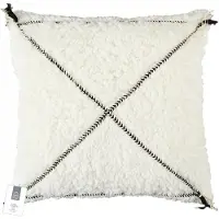Intesi Decoratief Sherpa kussen met zwart patroon - 40x40cm