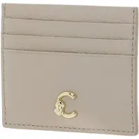 Coccinelle Leren kaarthouder C-Me Document Holder Grained Leather Sandshell beige
