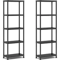 Keter Stellingkast Plus 60/5 - set van 2 - Opbergrek met 5 planken - 60x30x174cm - Zwart