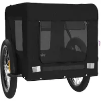 vidaXL Hondenfietstrailer oxford stof en ijzer zwart