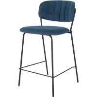 Artichok Levi barkruk blauw - 65 cm - kookeiland - keuken - rugleuning