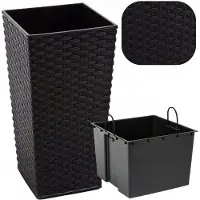 Lamela Finezja Rotan Pot Z Inleg - Zwart 40x40x75cm
