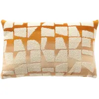 Dutch decor RIO - kussenhoes 30x50 cm - Golden Ochre - oranje, wit - met rits - zonder binnenkussen