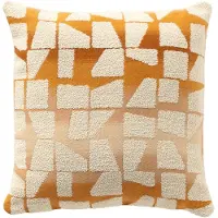 Dutch decor RIO - kussenhoes 45x45 cm - Golden Ochre - oranje, wit - met rits - zonder binnenkussen