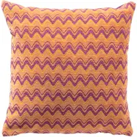 Dutch decor ALDO - kussenhoes 45x45 cm - zigzagpatroon - Melon - oranje, paars - met rits - zonder binnenkussen