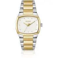 HUGO Tweekleurig Telly-horloge met retro-geïnspireerde kast