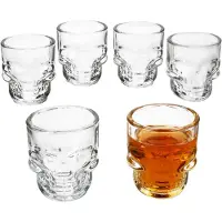 MamboCat 6-delige set doodskop shotglaasjes 5cl van glas - 27022085