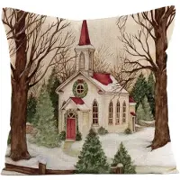 ECarla Kerst Kussenhoes Decoratief 45x45cm - Gezellige Feestdagen Sfeer