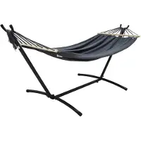 Alora Tuinhangmat - met Frame - Voor 2 Personen – Hangmat met Spreidstangen – 250 kg Draagvermogen – Inclusief Draagtas – Grijs