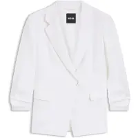 BOSS Slim-fit blazer in een linnenmix Maat 44