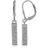 Cavill - Zilveren Oorbellen 925 Sterling Zilver Geplatineerd - Moderne Rechthoekige Oorbellen 33 mm - MONOSONO Collectie - Comfortabel & Stijlvol