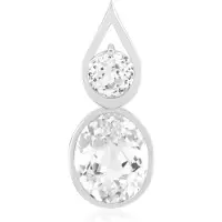 Cavill - Zilveren Hanger 925 Sterling Palladium - 3,53 ct Witte Kunziet Afghanistan - Druppel Ovaal Briljant Slijpsel - Elegant