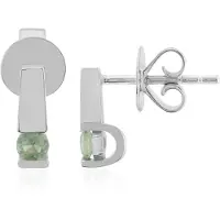 Cavill - Zilveren Oorbellen 925 Sterling met Palladium - Groene Tuléar Saffier Rond 0,255 ct - Minimalistische Elegante Studs voor Dames