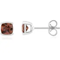 Cavill - Zilveren Oorbellen - 925 Sterling Zilver Geplatineerd - 1,36ct Roze Zirkoon Antiek Kussen - Elegant Vierkant Design - Luxe Sieraden