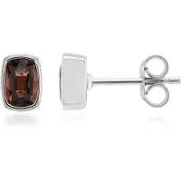 Cavill - Zilveren Oorbellen - 925 Sterling Zilver Geplatineerd - 2 Roze Zirkoon 1 591 ct - Antiek Geslepen - Elegant Design 7 mm
