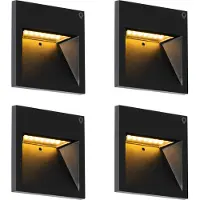 QAZQA Set van 4 moderne inbouw wandlampen zwart incl. LED - Gem 2