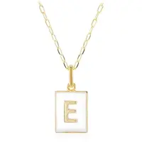 Cavill - Zilveren Halsketting 925 Sterling Zilver - Vergulde Letter E Hanger 23x11 mm - 45-50 cm - Elegante Dames Ketting - Modieus & Tijdloos