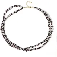 Cavill - 925 Sterling Zilver Halsketting - Regenboog Maansteen 24 ct, Toermalijn 53 ct, Granaat 90 ct - Elegant & Feestelijk