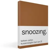 Snoozing katoen-satijn kussenslopen (set van 2) - Satijn-katoen - 40x60 cm - Terra